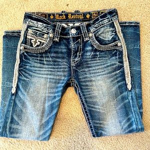 Men’s rock revival slim straight jeans 29 x30